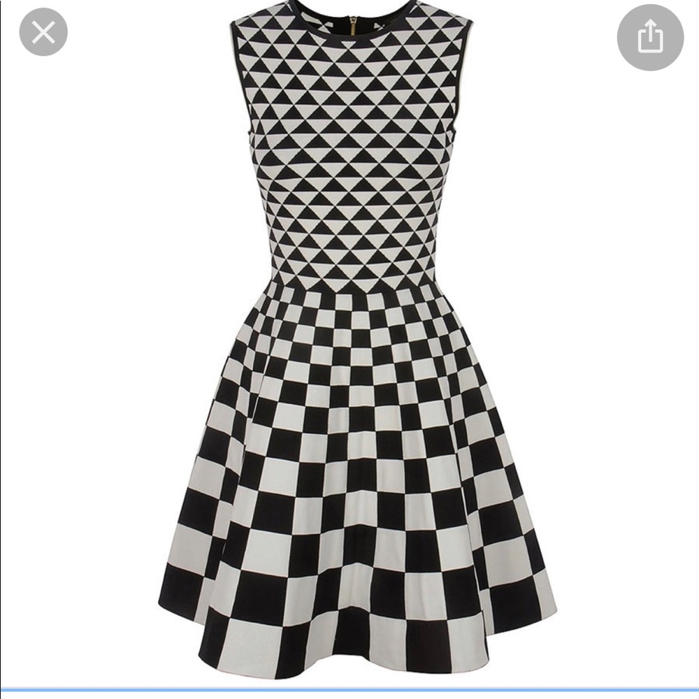Ted baker black and white dress